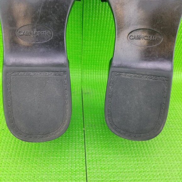 ✅Cabin Creek Black Slide Women's Size 7M Sandals W/Back Heel Front Strap 024-670 - Picture 12 of 16